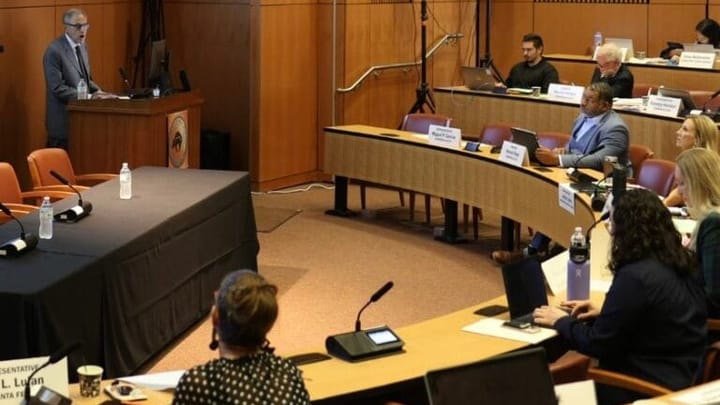 Northwestern University Professor Bernard Black speaks to members of New Mexico’s interim Health and Human Services Committee on Oct. 7, 2025.
