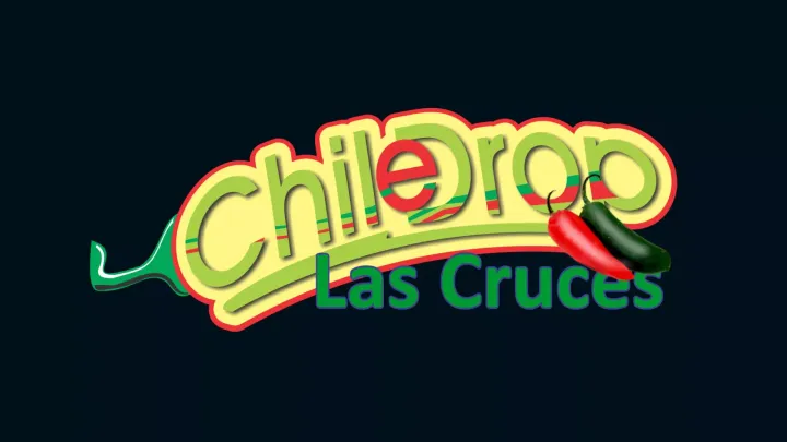 The Chile Drop Las Cruces logo, featuring stylized green lettering with red and green chile peppers on a dark background.