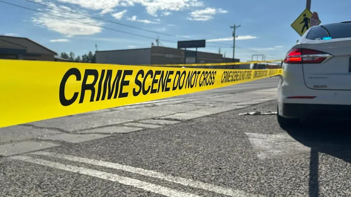 Police tape marks a crime scene on West Amador Avenue in Las Cruces as officers investigate a fatal shooting Tuesday afternoon.