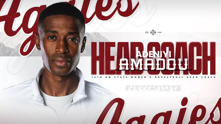 Adeniyi Amadou, newly hired head coach of the New Mexico State women’s basketball team.